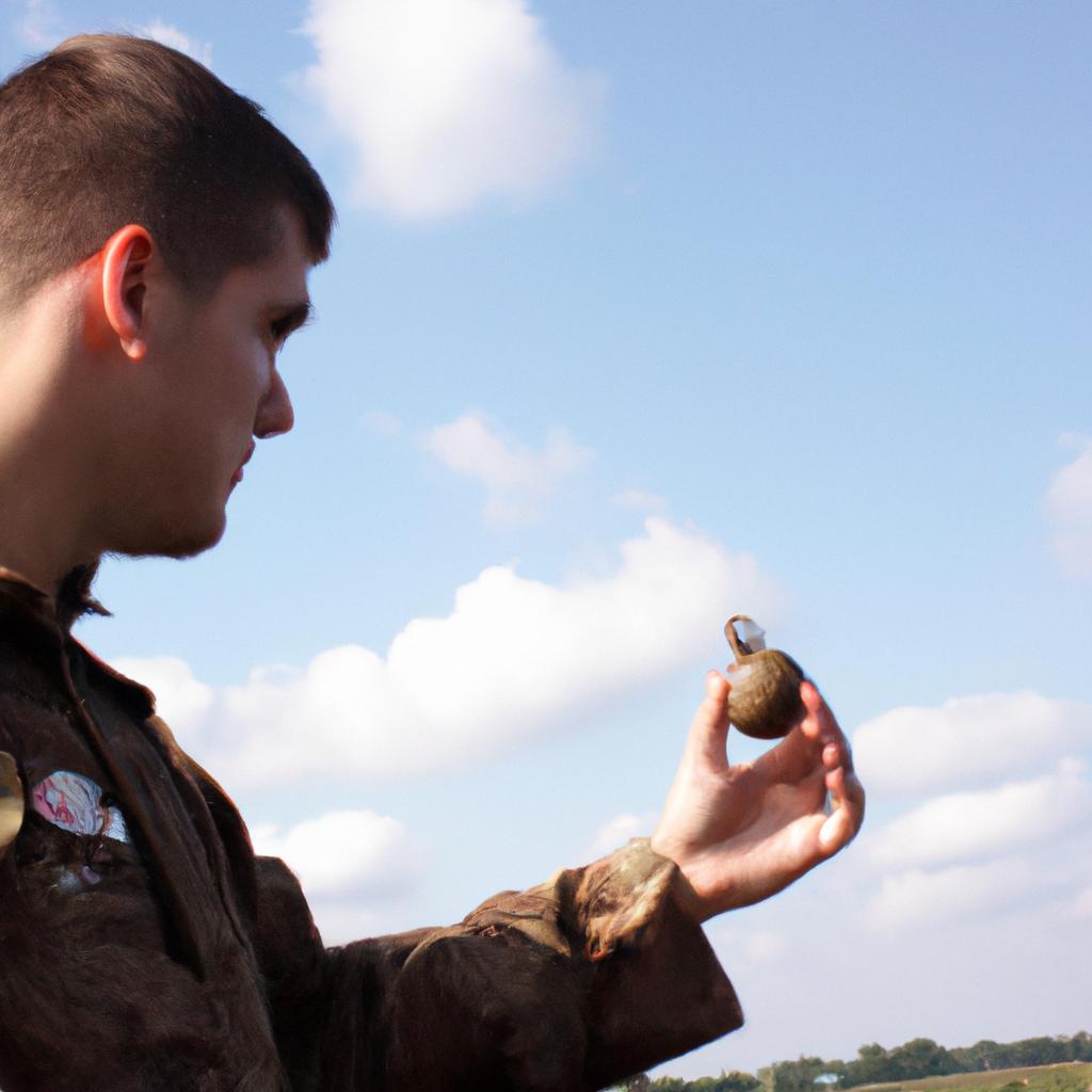 Soldier demonstrating grenade usage